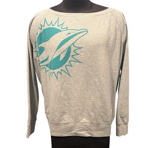 Women’s Nike Dri-fit off shoulder wide neck Miami Dolphins NFL Football shirt XL